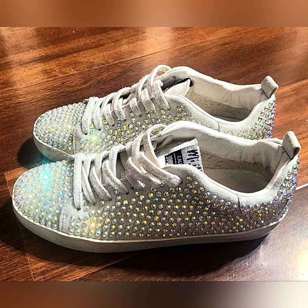 Mi.iM California Rainbow Iridescent Crystal Embellished Sneakers - Picture 2 of 2